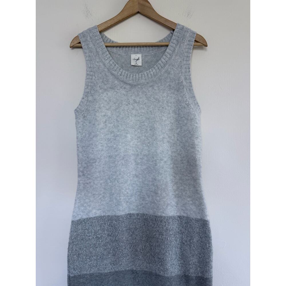 SOMA intimates cozy sleeveless gray colorblock midi gradient loungewear dress - Picture 6 of 6